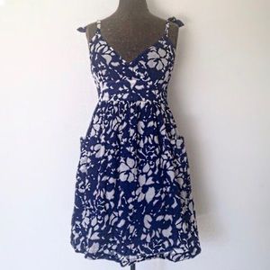 Navy Blue, Floral, American Eagle Dress
